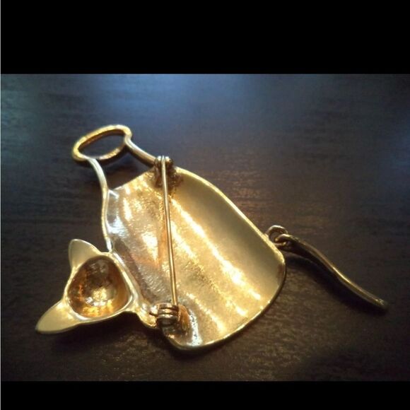 VINTAGE ESTATE MILK BOTTLE & CAT 2 3/4" BROOCH GREAT CONDITION - Picture 3 of 3